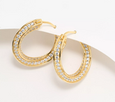 Diamonique Sterling Silver Italia 18KYellow Gold-Plated Sterling Silver Twisted Hoop Earrings